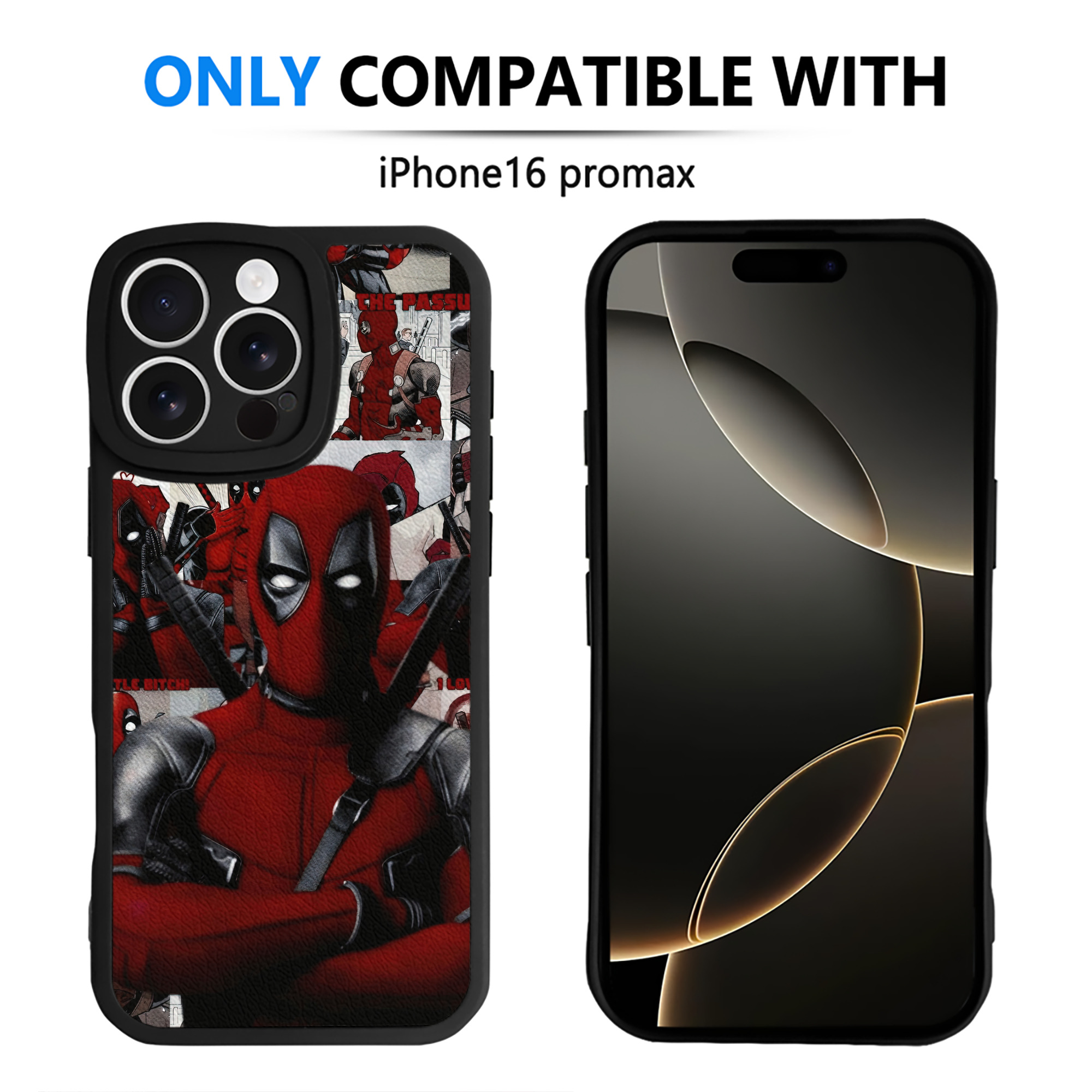 （画像用） Deadpool デッドプール 【iPhone 16シリーズ対応】シリコンスマホケース（レザー調） 材質：シリコン